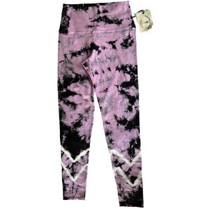 Electric & Rose Pants Womens Large Pink Tie Dye High‎ Rise Made in USA Leggings